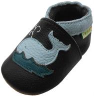 🐬 adorable sayoyo baby soft sole black leather dolphin shoes for infants and toddlers logo