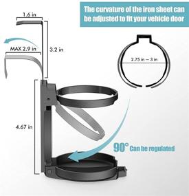 img 1 attached to Регулируемый автомобильный держатель для кружек - держатель для кружек на дверцу автомобиля Littlemole для интерьера грузовика - идеально подходит для банок газировки, бутылок с водой, кофе