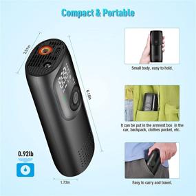 img 1 attached to 🔋 Fufly Smart Mini Tire Inflator LP2: Портативный электрический насос для велосипеда с цифровым дисплеем, светодиодным освещением и автоматическим отключением - идеально подходит для автомобилей, велосипедов, мотоциклов, мячей и других шин - 150 PSI, подзаряжаемый аккумулятор на 2000 мАч