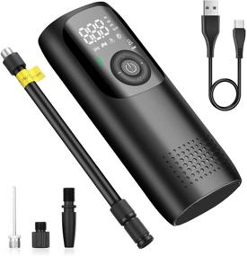 img 4 attached to 🔋 Fufly Smart Mini Tire Inflator LP2: Портативный электрический насос для велосипеда с цифровым дисплеем, светодиодным освещением и автоматическим отключением - идеально подходит для автомобилей, велосипедов, мотоциклов, мячей и других шин - 150 PSI, подзаряжаемый аккумулятор на 2000 мАч