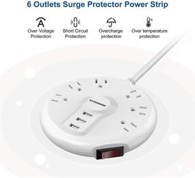 img 3 attached to 🔌 SAFEMORE Travel Power Strip 6 Outlet Surge Protector with 3 USB Charging Station, Compact Size 6.5ft Long Extension Cord, Overload Protection, Portable & Neat for Travel, Home, Office - White