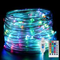 🌈 waterproof led rope lights outdoor - 33ft usb powered rope lights with remote. multi color changing rope tube lights for bedroom, party, christmas, garden. indoor/outdoor decorations - 100 leds логотип