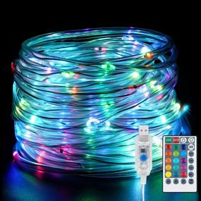 img 4 attached to 🌈 Waterproof LED Rope Lights Outdoor - 33ft USB Powered Rope Lights with Remote. Multi Color Changing Rope Tube Lights for Bedroom, Party, Christmas, Garden. Indoor/Outdoor Decorations - 100 LEDs