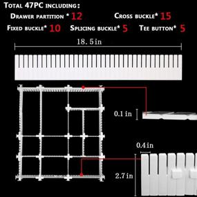 img 3 attached to 📦 12pcs White Drawer Dividers with Fixed Buckle - Extra Long Plastic Organizers for Socks, Underwear, Makeup, Kitchen, Lipstick - Adjustable Drawer Organizer Dividers