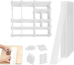 img 4 attached to 📦 12pcs White Drawer Dividers with Fixed Buckle - Extra Long Plastic Organizers for Socks, Underwear, Makeup, Kitchen, Lipstick - Adjustable Drawer Organizer Dividers