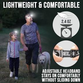 img 2 attached to 🔦 Foxelli Rechargeable LED Headlamp - Ultralight Waterproof USB Headlamp Flashlight for Adults & Kids, with Red Light for Running, Camping, Hiking & Outdoor Activities