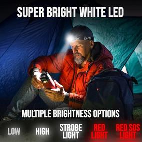 img 3 attached to 🔦 Foxelli Rechargeable LED Headlamp - Ultralight Waterproof USB Headlamp Flashlight for Adults & Kids, with Red Light for Running, Camping, Hiking & Outdoor Activities