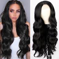 👩 lativ long wavy wig for women: black middle part lace front wigs for natural-looking heat-resistant body wave hairstyles – ideal for daily use, parties, and cosplay (black) logo