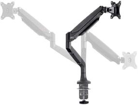 img 3 attached to Premium Black Gas Spring Desk Mount for 34-inch Monitors up to 19.8 lbs - Monoprice Smooth Full Motion Single Monitor Adjustable Mount