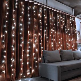 img 3 attached to Torchstar 9.8FT × 9.8FT Window Curtain Light: Pure White, 8 🌟 Modes for Outdoor Nativity Scenes, Wedding, Restaurant, Festival, Hotel, Bar, Home, Patio, Garden