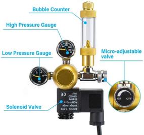 img 3 attached to 🐟 DaToo Aquarium CO2 Regulator: Dual Gauge Display with Bubble Counter, Solenoid Check Valve, Adjustable for Standard US Planted Tank CO2 Control