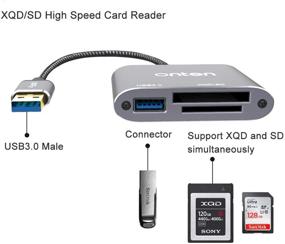 img 2 attached to ONTEN USB3.0 XQD/SD Card Reader - Compatible with Sony G/M Series & Lexar 2933x / 1400x USB Mark XQD Cards, SD/SDHC Card Reader for Windows/Mac OS (Space Grey)