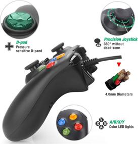 img 2 attached to Wired Xbox 360 Controller: Gamepad Joystick for PC Windows 7, 8, 10 (Black)