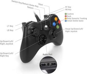 img 1 attached to Wired Xbox 360 Controller: Gamepad Joystick for PC Windows 7, 8, 10 (Black)