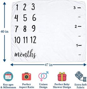 img 2 attached to 👶 Baby Monthly Milestone Growth Chart Blanket with Frame, Stickers, and Accessories - Perfect New Parents Gift for Baby Girls and Boys - Premium 250GSM Thickness