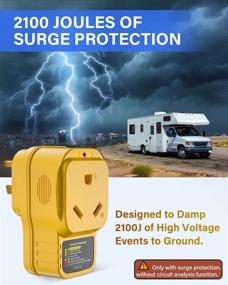 img 3 attached to ⚡️ EyGde RV Surge Protector 30 Amp, 30 Amp Male to Female Power Defender, 2100 Joules for Camper Trailer