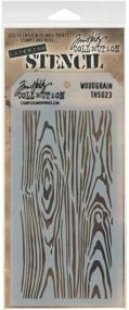 img 1 attached to Stampers Anonymous Tim Holtz Layered Stencil: 🌲 4.125-Inch by 8.5-Inch Woodgrain Design Perfect for Crafting
