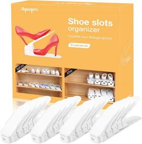 img 4 attached to 📏 Maximize Your Closet Space with the Shoe Slots Organizer: Adjustable Shoe Stacker, Double-Deck Rack Holder for Efficient Closet Organization (20-Pack)(White)