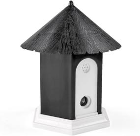 img 3 attached to 🐕 Flexzion Ultrasonic Dog Bark Control Outdoor Pet Anti Bark Deterrent Device with Bird House Box Design - Waterproof, Battery Operated, Ideal for Home Garden Hanging