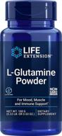 💪 улучшите свое самочувствие с порошком life extension l-glutamine в количестве 100 грамм логотип