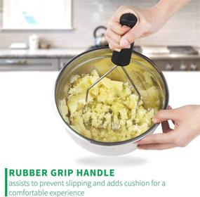 img 1 attached to 🥔 DRAGONN Heavy Duty Stainless Steel Potato Masher - Dishwasher Safe - Ideal for Potato Salads, Rustic Mashed Potatoes, and More Recipes - DN-KW-PM01