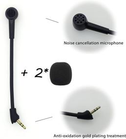 img 3 attached to Detachable Microphone Replacement Compatible with Kingston HyperX Cloud Mix Wired Gaming Headsets - Noise Cancelling 3.5mm Jack Boom for Computer PC