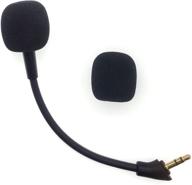 detachable microphone replacement compatible with kingston hyperx cloud mix wired gaming headsets - noise cancelling 3.5mm jack boom for computer pc logo