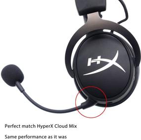 img 2 attached to Detachable Microphone Replacement Compatible with Kingston HyperX Cloud Mix Wired Gaming Headsets - Noise Cancelling 3.5mm Jack Boom for Computer PC