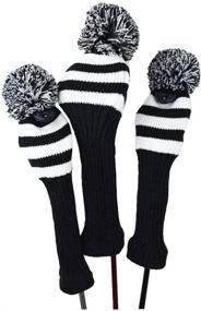 img 3 attached to 🧦 Hauni Stripes Knitted Golf Club Head Covers 3 Piece Set - Protect Your 1, 3, 5 Driver and Fairway with 460cc Fits