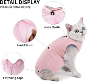 img 3 attached to 🐱 TORJOY Kitten Onesies – Cat Recovery Suit for Abdominal Wounds or Skin Diseases – Post-Surgery Wear to Prevent Licking Wounds – Breathable E-Collar Alternative for Cats