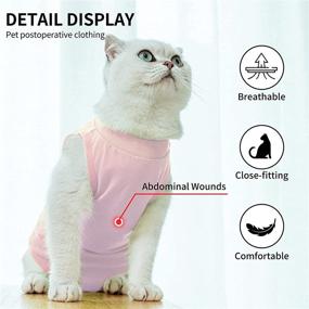 img 2 attached to 🐱 TORJOY Kitten Onesies – Cat Recovery Suit for Abdominal Wounds or Skin Diseases – Post-Surgery Wear to Prevent Licking Wounds – Breathable E-Collar Alternative for Cats