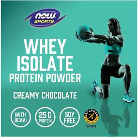 img 1 attached to NOW Sports Nutrition Creamy Chocolate Whey Protein Isolate - 25g BCAAs - 5lb Powder (Brown)