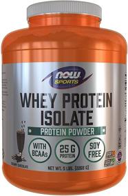 img 4 attached to NOW Sports Nutrition Creamy Chocolate Whey Protein Isolate - 25g BCAAs - 5lb Powder (Brown)