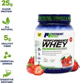 img 2 attached to 🍓 Performance Inspired Nutrition All Natural WHEY Protein Powder - 25G - Enriched with BCAAs - Enhanced Digestion - High Fiber Content - Strawberries & Cream Flavor - 2lb