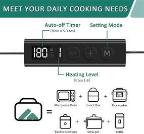 img 3 attached to 🚗 SabotHeat Smart Portable Car Oven: 12V 90W Hot Plate with Adjustable Heat Levels & Timer - Perfect Portable Microwave for Reheating & Cooking On-The-Go, Fast Heating Food Warmer Lunch Box for Trips & Outdoor Work