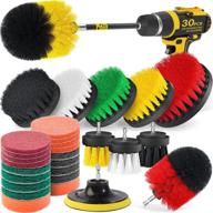 holikme 30-piece drill brush attachments set with scrub pads sponge - power scrubber brush for grout, tiles, sinks, bathtub, bathroom, kitchen, automobile - long extendable attachment for all-purpose cleaning logo