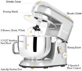 img 3 attached to 🧁 CHEFTRONIC SM1086-Silver: Powerful One-Size Silver Standing Mixer