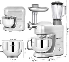 img 2 attached to 🧁 CHEFTRONIC SM1086-Silver: Powerful One-Size Silver Standing Mixer