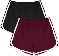 🩳 motarto women's soft sports waistband yoga shorts - set of 2, indoor athletic shorts logo