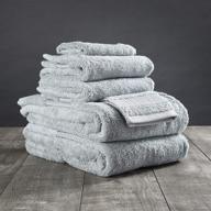 🛀 delilah home 6-pack of sustainable living bath towels – ultra-soft, thick, and absorbent multipurpose towels made from organic cotton material for drying needs (13x13, 16x30, 30x54), green logo