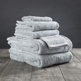 img 4 attached to 🛀 Delilah Home 6-Pack of Sustainable Living Bath Towels – Ultra-Soft, Thick, and Absorbent Multipurpose Towels Made from Organic Cotton Material for Drying Needs (13x13, 16x30, 30x54), Green