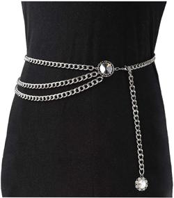 img 3 attached to Glamorstar Multilayer Metal Waist 51 2IN Women's Accessories in Belts