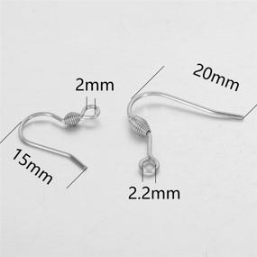 img 2 attached to 👂 50pcs Hypoallergenic Stainless Steel Earring Hooks from VALYRIA, measuring 15mmx15mm