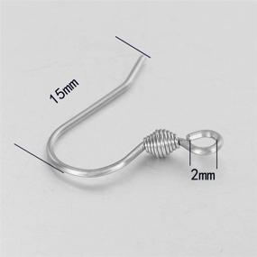 img 3 attached to 👂 50pcs Hypoallergenic Stainless Steel Earring Hooks from VALYRIA, measuring 15mmx15mm