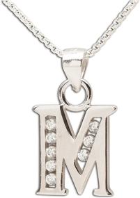 img 4 attached to Sterling Silver CZ Initial Letter Necklaces for Girls