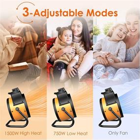 img 4 attached to 🔥 Efficient Electric Heater: Portable 1500W Indoor Space Heater with 3 Modes, Quick Heat & Overheat Protection - Ideal for Room, Bedroom, Indoor Use, Garage