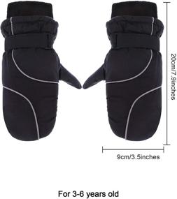 img 2 attached to ❄️ Top-rated Snow Mittens: Waterproof Unisex Winter Ski Mittens - Keep Kids Warm with Cotton Lining