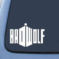 badwolf наклейка doctor who: классический дизайн для блокнота, автомобиля, ноутбука - 7 дюймов, белый (kcd214) логотип