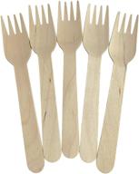 🌱 kingseal 6 inch fsc certified disposable wooden cutlery forks - pack of 100 pcs, biodegradable and earth-friendly logo