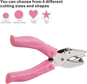 img 3 attached to 💌 VSILE 1/4 Inch Heart and Star Metal Handheld Hole Paper Punch Punchers with Soft Handles for Tags, Clothing, Tickets, DIY Crafts - Shape Paper Cutter Perforator with Pink Grip (Star & Heart - 1/4 Inch)